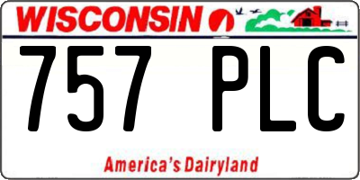 WI license plate 757PLC