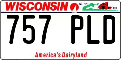 WI license plate 757PLD
