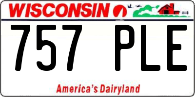 WI license plate 757PLE