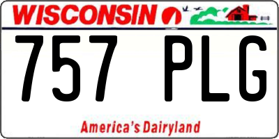 WI license plate 757PLG