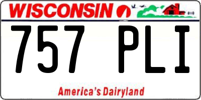 WI license plate 757PLI