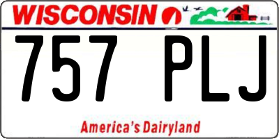 WI license plate 757PLJ