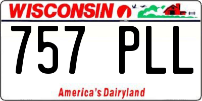 WI license plate 757PLL