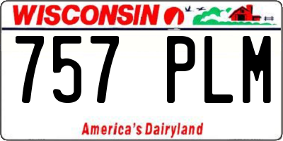 WI license plate 757PLM