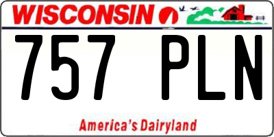 WI license plate 757PLN