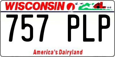 WI license plate 757PLP