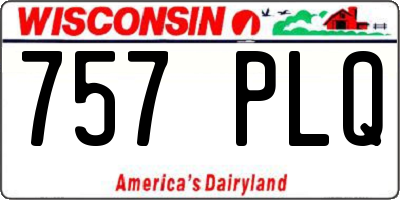 WI license plate 757PLQ
