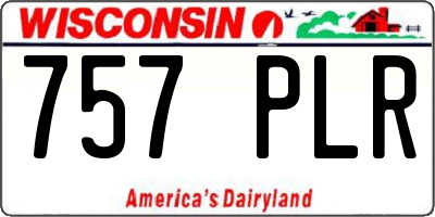 WI license plate 757PLR