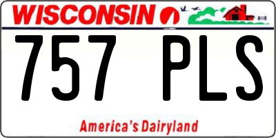 WI license plate 757PLS