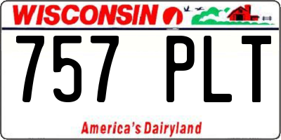 WI license plate 757PLT