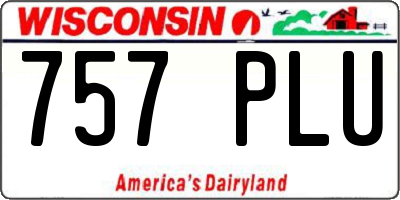 WI license plate 757PLU