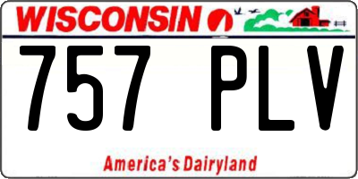 WI license plate 757PLV