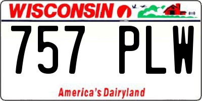 WI license plate 757PLW