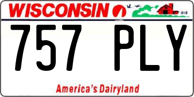 WI license plate 757PLY