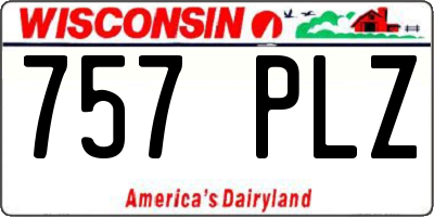 WI license plate 757PLZ