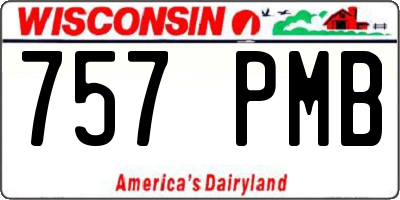 WI license plate 757PMB