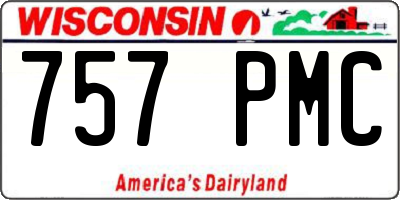 WI license plate 757PMC
