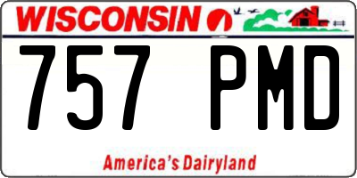 WI license plate 757PMD