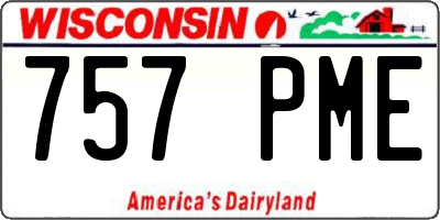 WI license plate 757PME