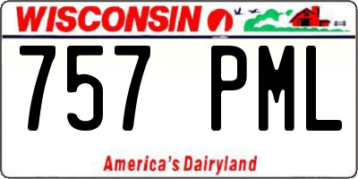 WI license plate 757PML