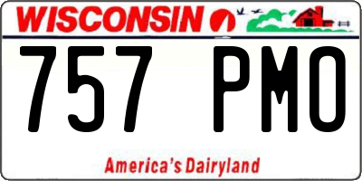 WI license plate 757PMO