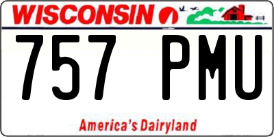 WI license plate 757PMU