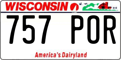 WI license plate 757POR