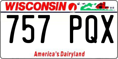 WI license plate 757PQX