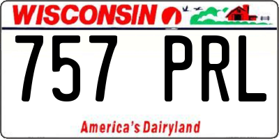 WI license plate 757PRL