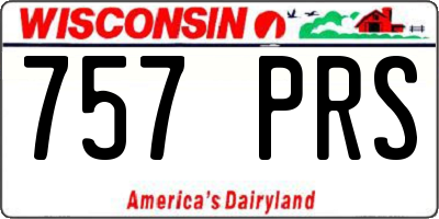 WI license plate 757PRS