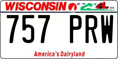 WI license plate 757PRW