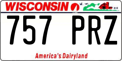 WI license plate 757PRZ