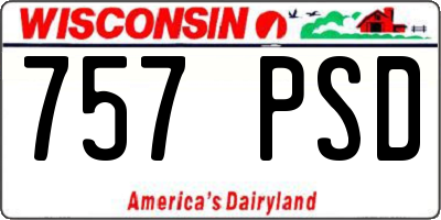 WI license plate 757PSD
