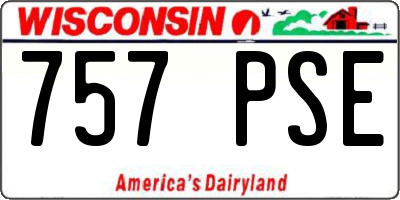 WI license plate 757PSE