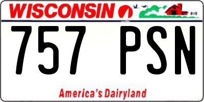 WI license plate 757PSN