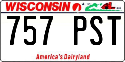 WI license plate 757PST