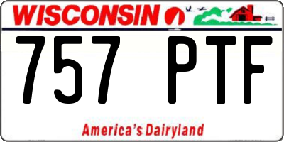WI license plate 757PTF