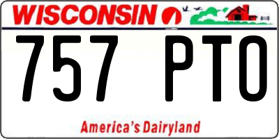 WI license plate 757PTO