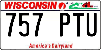 WI license plate 757PTU