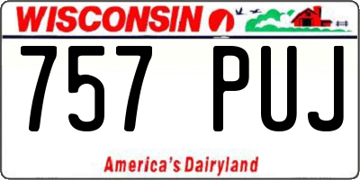WI license plate 757PUJ