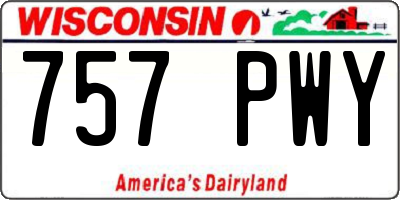 WI license plate 757PWY