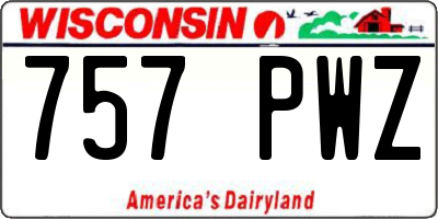 WI license plate 757PWZ