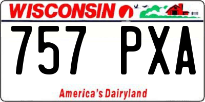 WI license plate 757PXA