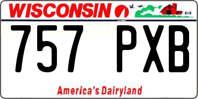 WI license plate 757PXB