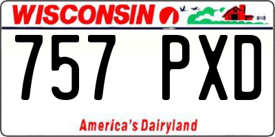 WI license plate 757PXD
