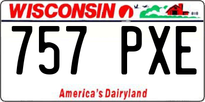 WI license plate 757PXE