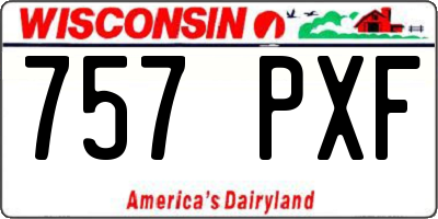 WI license plate 757PXF