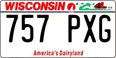 WI license plate 757PXG