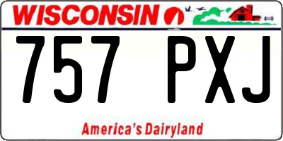 WI license plate 757PXJ
