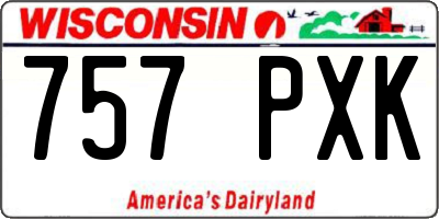 WI license plate 757PXK